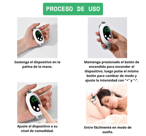 08Ayuda para Dormir Ayuda para Dormir con Microcorriente, alivia ansiedad, estrés e insomnio – Portátil y Recargable