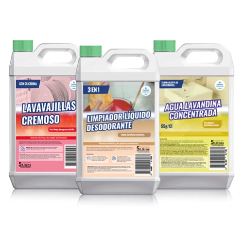 productos-central-limpieza-lavavajillas-desodorante-lavandina1-fecd29364b9bb7300416879840638828-1024-1024 Combo Limpieza Profesional Detergente por 5 litros más Lavandina 55g/Cl por 5 litros más Desinfectante por 5 litros